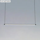 Ultra slim tube led office hanging lamp in black for dining rooms