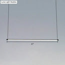 Ultra slim tube led office hanging lamp in black for dining rooms