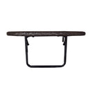 Brown Wicker Foldable Patio Balcony Table with Adjustable Clamps