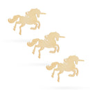 3 Unicorns Unfinished Wooden Shapes Craft Cutouts DIY Unpainted 3D Plaques 4 Inches