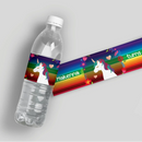 Unicorn Rainbow Birthday Water Bottle Labels
