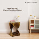 Haussmann Original Wood Twist End Table 12x12x18 in Height Oak Oil