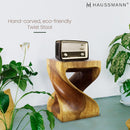 Haussmann Wood Twist End Table 15x15x20 in Height Oak Oil