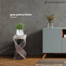 Haussmann Wood Double Twist End Table 12x12x26 in Height Grey Oil