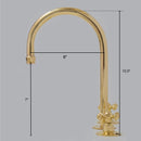 Unlacquered Brass 3-Holes Kitchen Faucet, Brass Widespread Kitchen Faucet