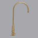 Unlacquered Brass Bridge Faucet, Brass Double Sink Faucet, Brass Kitchen Faucet With Short Legs And Lever Handles