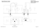 Unlacquered Brass Bridge Faucet, Brass Double Sink Faucet, Brass Kitchen Faucet With Short Legs And Lever Handles
