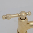 Unlacquered Brass Bridge Faucet, Brass Double Sink Faucet, Brass Kitchen Faucet With Short Legs And Lever Handles