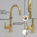 Unlacquered Brass Prep Sink Faucet, Single Hole Gold Faucet, Single Handle Faucet
