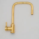 Unlacquered Brass Single Hole Kitchen Mixer Tap, Brass Single Handle Island Faucet