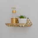 Unlacquered Brass Wall Shelf for Shower, Hand crafted Shelf, Grid Shelf, Bathroom Shelf