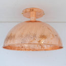 Unlacquered Copper Ceiling Light, Hammered Copper Flush Mount Light, Copper Ceiling Pendant