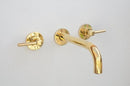 Unlacquered Solid Brass Wall Mounted Bathroom Vessel Sink Faucet, Antique Basin Vanity Faucet
