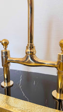 Vintage Unlacquered Brass Bridge faucet 8"