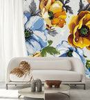 Blue and Yellow Flowers Wallpaper