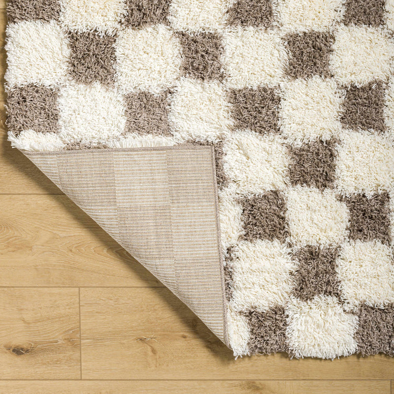 Atira Brown Checkered Area Rug