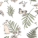 Pink Flowers and Hares Wallpaper