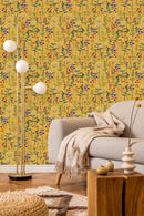 Stylish Yellow Wallpaper with Wildflowers Vogue