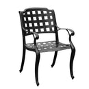 Outdoor Aluminum 5pc Square Black Patio Dining Set with Four Chairs