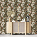 Dark Green Floral Wallpaper