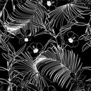 Black and White Palm Leaves Wallpaper
