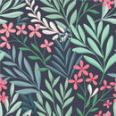 Stylish Pink Flowers on Dark Wallpaper Fashionable Select