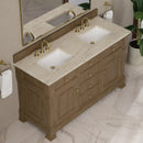 James Martin Brookfield 60" Double Bathroom Vanity, Pecan