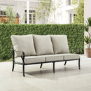 Black Aluminum Deep Seating Sofa with Cushions