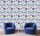 Elegant White Wallpaper with Flowers Fashionable