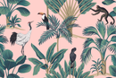 Elegant Exotic Palms Pattern Wallpaper
