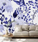 Dark Blue Floral Wallpaper