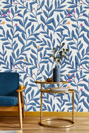 Blue Little Leaves Wallpaper