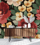 Red and Beige Peonies Wallpaper