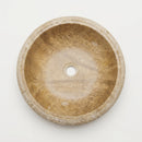 Valencia Beige Travertine Round Vessel Sink - 16x16x6" - Honed and Sandblasted