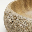 Valencia Beige Travertine Round Vessel Sink - 16x16x6" - Honed and Sandblasted