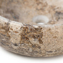 Valencia Beige Travertine Round Vessel Sink - 16x16x6" - Polished and Partially Filled