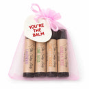 Valentine's Lip Balm Set | Pack of 4 | Sweet Orange, Vanilla Rose, Lime Basil, And Lavender Scents | The Salvy Lady