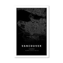 Vancouver Black Map Canvas