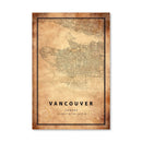 Vancouver Vintage Map Canvas