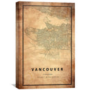 Vancouver Vintage Map Canvas