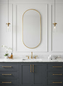 Antique Brass Capsule Mirror - Brass Wall Mirror