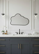 Black Frame Brass Mirror -  Cloud Wall Mirrors