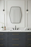 Black Hexagonal Brass Mirror - Handmade Bathroom Mirror