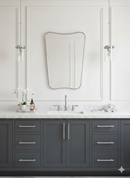 Italian Curved Silver Brass Mirror - Butterfly Silver Frame Wall Mirror