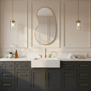 Kidney Shape Wall Mirror - Unlacquered Brass Mirror