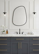 Black Asymmetrical Brass Mirror