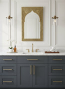 Moroccan Handmade Carved Arch Brass Mirror