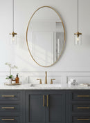 Brass Oval Wall Mirror - Handmade Gold Brass Frame Mirror