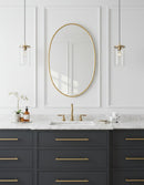 Brass Oval Mirror - Handmade Antique Bathroom Mirror