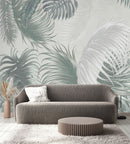 Grey Palm Leaves Wallpaper